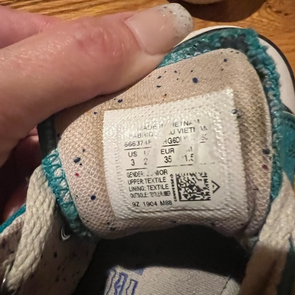 Kids Teal Canvas Sneakers - Picture 6 of 6